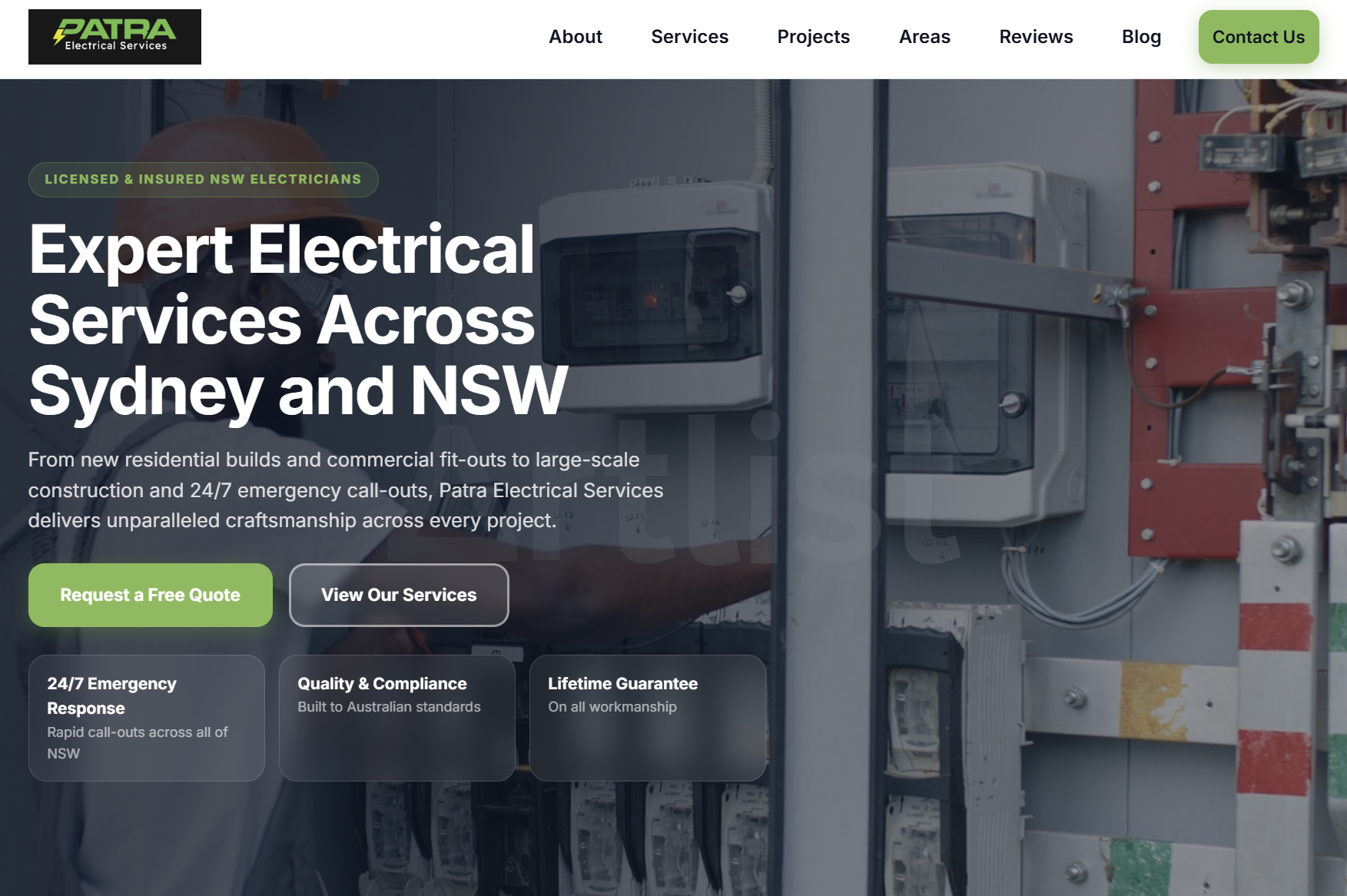 Patra Electrical Services website preview